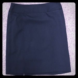 Limited Knee length skirt, size 6 black pinstripe